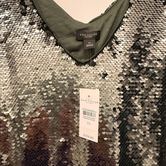 Ann Taylor Silver Sequin Mini Dress - Picture 2 of 2